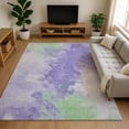 thumbnail image 1 of Addison Rugs Mayfield Premium Machine Washable Transitional Abstract Lavender Rectangle Rug, 10' X 14' Machine Washable Transitional Abstract Lavender Oversized Sherpa Throw Blanket, 1 of 7