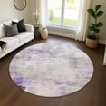 thumbnail image 1 of Addison Rugs Mayfield Premium Machine Washable Transitional Abstract Lavender Round Rug, 8' X 8' Machine Washable Transitional Abstract Lavender Oversized Sherpa Throw Blanket, 1 of 6