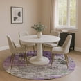 thumbnail image 1 of Addison Rugs Mayfield Premium Machine Washable Transitional Abstract Lavender Round Rug, 8' x 8', 1 of 6