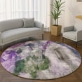 thumbnail image 1 of Addison Rugs Mayfield Premium Machine Washable Transitional Abstract Lavender Round Rug, 8' x 8', 1 of 6