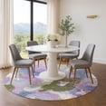thumbnail image 1 of Addison Rugs Mayfield Premium Machine Washable Transitional Abstract Lavender Round Rug, 8' x 8', 1 of 6