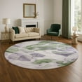 thumbnail image 1 of Addison Rugs Mayfield Premium Machine Washable Transitional Abstract Lavender Round Rug, 8' x 8', 1 of 6