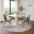 thumbnail image 1 of Addison Rugs Mayfield Premium Machine Washable Transitional Abstract Lavender Round Rug, 8' x 8', 1 of 6