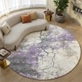 thumbnail image 1 of Addison Rugs Mayfield Premium Machine Washable Transitional Abstract Lavender Round Rug, 8' x 8', 1 of 8