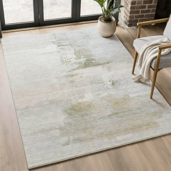 Addison Rugs Mayfield Premium Machine Washable Transitional Abstract Linen Rectangle Rug, 3' x 5'