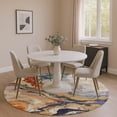 thumbnail image 1 of Addison Rugs Mayfield Premium Machine Washable Transitional Abstract Linen Round Rug, 8' x 8', 1 of 6