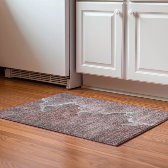 Addison Rugs Mayfield Premium Machine Washable Transitional Abstract Mauve Rectangle Rug, 1'8" x 2'6"