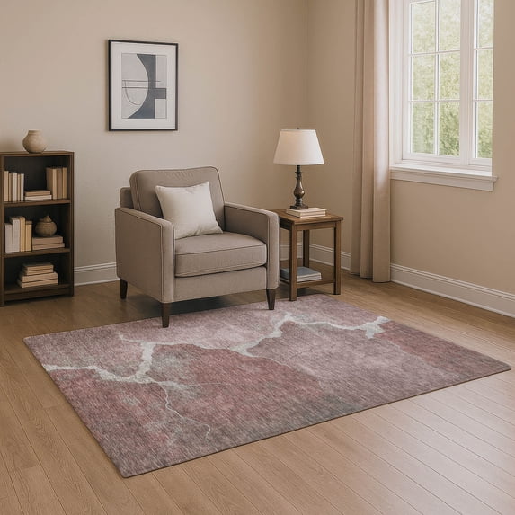 Addison Rugs Mayfield Premium Machine Washable Transitional Abstract Mauve Rectangle Rug, 2'6" x 3'10"