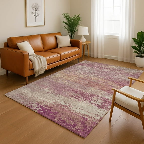 Addison Rugs Mayfield Premium Machine Washable Transitional Abstract Merlot Rectangle Rug, 8' x 10'