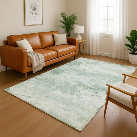 Addison Rugs Mayfield Premium Machine Washable Transitional Abstract Mint Rectangle Rug, 10' x 14'