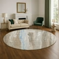 thumbnail image 1 of Addison Rugs Mayfield Premium Machine Washable Transitional Abstract Mocha Round Rug, 8' x 8', 1 of 6