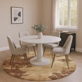 thumbnail image 1 of Addison Rugs Mayfield Premium Machine Washable Transitional Abstract Mocha Round Rug, 8' x 8', 1 of 6