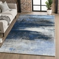 thumbnail image 1 of Addison Rugs Mayfield Premium Machine Washable Transitional Abstract Navy Rectangle Rug, 8' X 10' Machine Washable Transitional Abstract Navy Oversized Sherpa Throw Blanket, 1 of 6