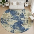 thumbnail image 1 of Addison Rugs Mayfield Premium Machine Washable Transitional Abstract Navy Round Rug, 8' x 8', 1 of 6