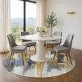 thumbnail image 1 of Addison Rugs Mayfield Premium Machine Washable Transitional Abstract Navy Round Rug, 8' x 8', 1 of 6