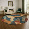 thumbnail image 1 of Addison Rugs Mayfield Premium Machine Washable Transitional Abstract Navy Round Rug, 8' x 8', 1 of 6