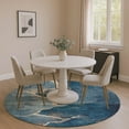 thumbnail image 1 of Addison Rugs Mayfield Premium Machine Washable Transitional Abstract Navy Round Rug, 8' x 8', 1 of 6