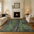 thumbnail image 1 of Addison Rugs Mayfield Premium Machine Washable Transitional Abstract Olive Rectangle Rug, 10' X 14' Machine Washable Transitional Abstract Olive Oversized Sherpa Throw Blanket, 1 of 7
