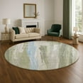 thumbnail image 1 of Addison Rugs Mayfield Premium Machine Washable Transitional Abstract Olive Round Rug, 8' x 8', 1 of 6