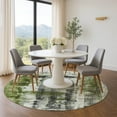 thumbnail image 1 of Addison Rugs Mayfield Premium Machine Washable Transitional Abstract Olive Round Rug, 8' x 8', 1 of 6