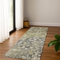 thumbnail image 1 of Addison Rugs Mayfield Premium Machine Washable Transitional Abstract Olive Runner Rug, 2'3" X 7'6" Machine Washable Transitional Abstract Olive Oversized Sherpa Throw Blanket, 1 of 6