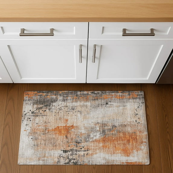 Addison Rugs Mayfield Premium Machine Washable Transitional Abstract Orange Rectangle Rug, 1'8" x 2'6"