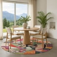 thumbnail image 1 of Addison Rugs Mayfield Premium Machine Washable Transitional Abstract Orange Round Rug, 8' x 8', 1 of 6