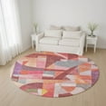 thumbnail image 1 of Addison Rugs Mayfield Premium Machine Washable Transitional Abstract Paprika Round Rug, 8' x 8', 1 of 6
