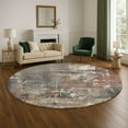 thumbnail image 1 of Addison Rugs Mayfield Premium Machine Washable Transitional Abstract Paprika Round Rug, 8' x 8', 1 of 6