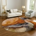 thumbnail image 1 of Addison Rugs Mayfield Premium Machine Washable Transitional Abstract Paprika Round Rug, 8' x 8', 1 of 6