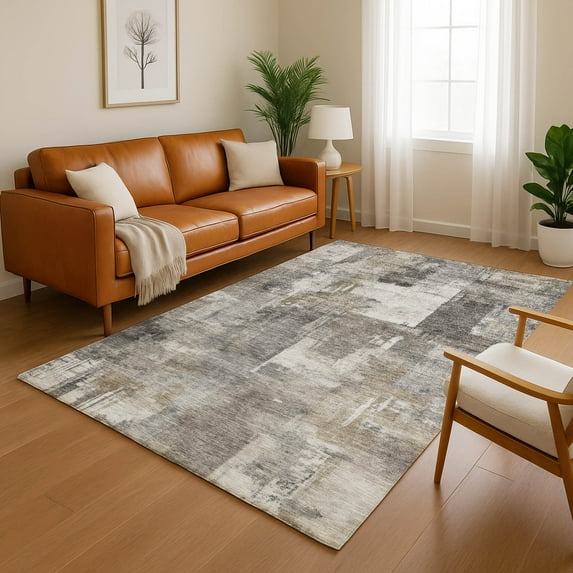 Addison Rugs Mayfield Premium Machine Washable Transitional Abstract Pewter Rectangle Rug, 8' X 10' Machine Washable Transitional Abstract Pewter Oversized Sherpa Throw Blanket
