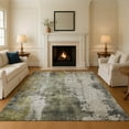 thumbnail image 1 of Addison Rugs Mayfield Premium Machine Washable Transitional Abstract Pewter Rectangle Rug, 9' x 12', 1 of 7