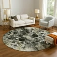 thumbnail image 1 of Addison Rugs Mayfield Premium Machine Washable Transitional Abstract Pewter Round Rug, 8' x 8', 1 of 6