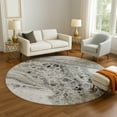thumbnail image 1 of Addison Rugs Mayfield Premium Machine Washable Transitional Abstract Pewter Round Rug, 8' x 8', 1 of 6