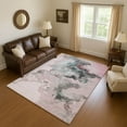 thumbnail image 1 of Addison Rugs Mayfield Premium Machine Washable Transitional Abstract Pink Rectangle Rug, 10' X 14' Machine Washable Transitional Abstract Pink Oversized Sherpa Throw Blanket, 1 of 7