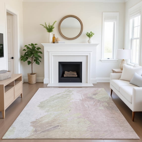 Addison Rugs Mayfield Premium Machine Washable Transitional Abstract Pink Rectangle Rug, 2'6" x 3'10"