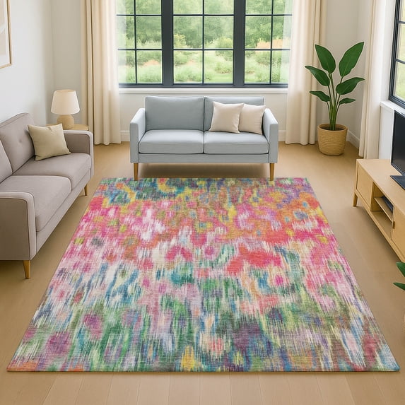 Addison Rugs Mayfield Premium Machine Washable Transitional Abstract Pink Rectangle Rug, 8' x 10'