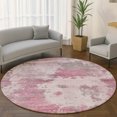 thumbnail image 1 of Addison Rugs Mayfield Premium Machine Washable Transitional Abstract Pink Round Rug, 8' x 8', 1 of 6