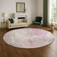 thumbnail image 1 of Addison Rugs Mayfield Premium Machine Washable Transitional Abstract Pink Round Rug, 8' x 8', 1 of 6