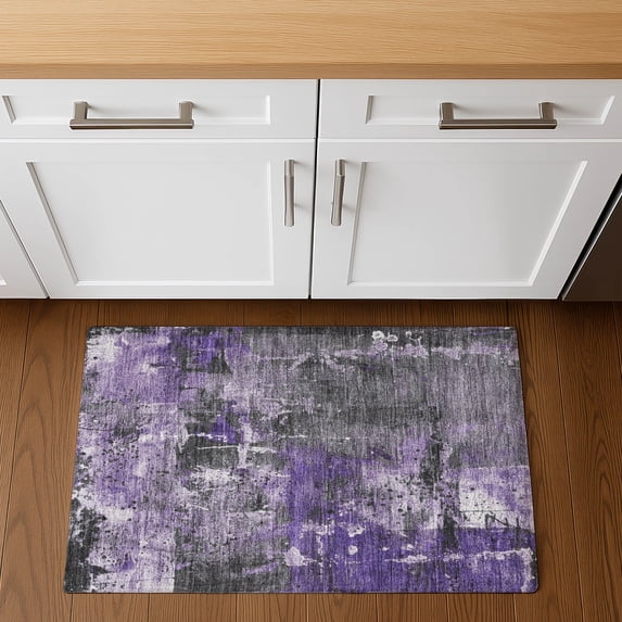 Addison Rugs Mayfield Premium Machine Washable Transitional Abstract Purple Rectangle Rug, 1'8" x 2'6"