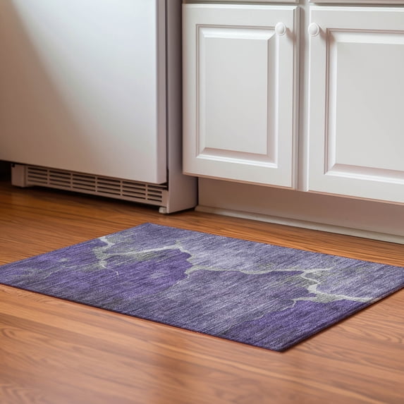 Addison Rugs Mayfield Premium Machine Washable Transitional Abstract Purple Rectangle Rug, 1'8" x 2'6"