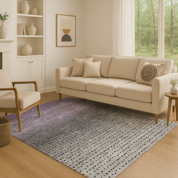 Addison Rugs Mayfield Premium Machine Washable Transitional Abstract Purple Rectangle Rug, 2'6" x 3'10"