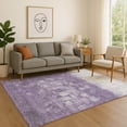 thumbnail image 1 of Addison Rugs Mayfield Premium Machine Washable Transitional Abstract Purple Rectangle Rug, 3' X 5' Machine Washable Transitional Abstract Purple Oversized Sherpa Throw Blanket, 1 of 6