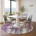 thumbnail image 1 of Addison Rugs Mayfield Premium Machine Washable Transitional Abstract Purple Round Rug, 8' x 8', 1 of 6