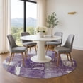 thumbnail image 1 of Addison Rugs Mayfield Premium Machine Washable Transitional Abstract Purple Round Rug, 8' x 8', 1 of 6