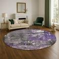 thumbnail image 1 of Addison Rugs Mayfield Premium Machine Washable Transitional Abstract Purple Round Rug, 8' x 8', 1 of 6