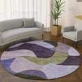 thumbnail image 1 of Addison Rugs Mayfield Premium Machine Washable Transitional Abstract Purple Round Rug, 8' x 8', 1 of 6