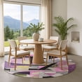 thumbnail image 1 of Addison Rugs Mayfield Premium Machine Washable Transitional Abstract Purple Round Rug, 8' x 8', 1 of 6