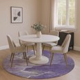 thumbnail image 1 of Addison Rugs Mayfield Premium Machine Washable Transitional Abstract Purple Round Rug, 8' x 8', 1 of 6