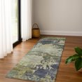 thumbnail image 1 of Addison Rugs Mayfield Premium Machine Washable Transitional Abstract Purple Runner Rug, 2'3" X 7'6" Machine Washable Transitional Abstract Purple Oversized Sherpa Throw Blanket, 1 of 6